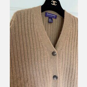 Ralph Lauren Purple Label 100% Cashmere V-neck Cardigan Size Small-Medium